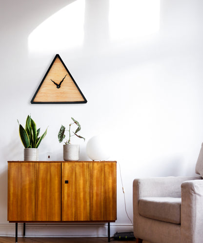 Minimalistic Traingle wooden clock