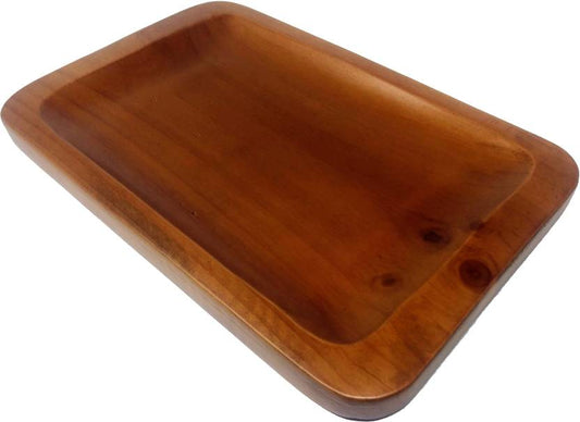 Wooden Serving Tray - Pine Wood - Walnut Finish